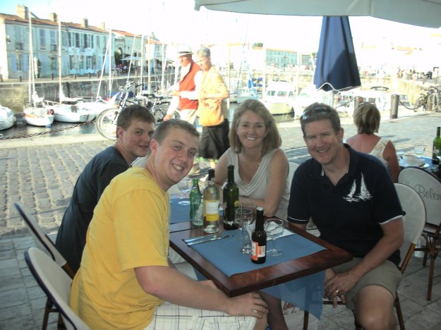 At a cafe in France, Europe trip, 2010