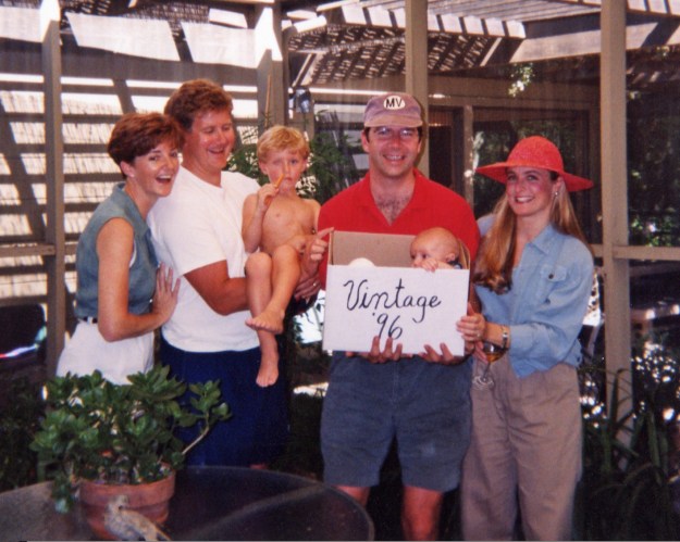 Time flies, and all the photos are of the kids, not the parents. Here we are again, finally, in September 1996